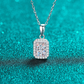 Emerald/Radiant Cut Halo 1 Carat Moissanite 3-Piece S925 Jewelry Set (Drop Earrings and Necklace)