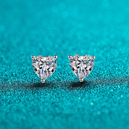 Venus Solitaire Heart-Shaped Moissanite Stud Earrings — Moisza