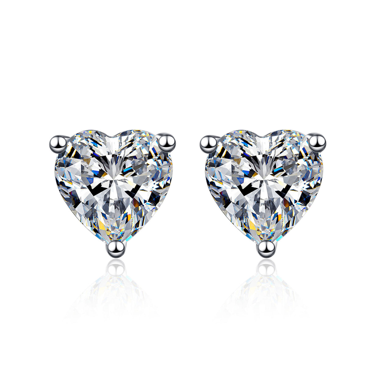 Venus Solitaire Heart-Shaped Moissanite Stud Earrings — Moisza