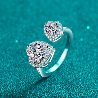 Venus Halo Open Heart-Shaped 2.5 Carat Moissanite Ring — Moisza