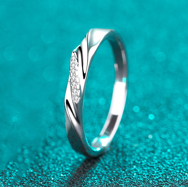 Conjunto de boda Fashion Moissanite S925 como anillos de pareja, anillos de promesa, alianzas de boda a juego (tamaño ajustable disponible) 