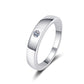 Unisex 0.1 Carat Moissanite Diamond Platinum Plated S925 Band as Promise Rings or Matching Wedding Bands