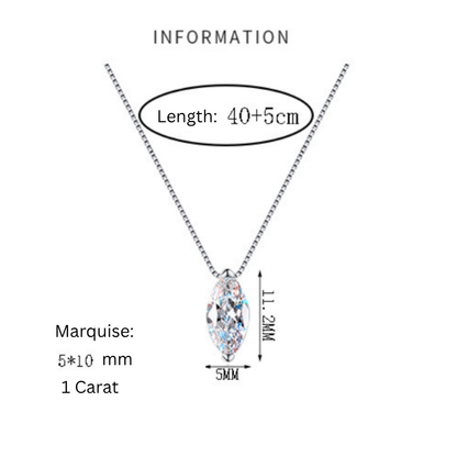 Theia Solitaire Marquise 1 Carat Moissanite Necklace — Moisza