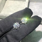 Aretes con forma de copo de nieve de corte redondo y 6 puntas en forma de corazón de 0,3 a 2 quilates con diamantes de moissanita S925 