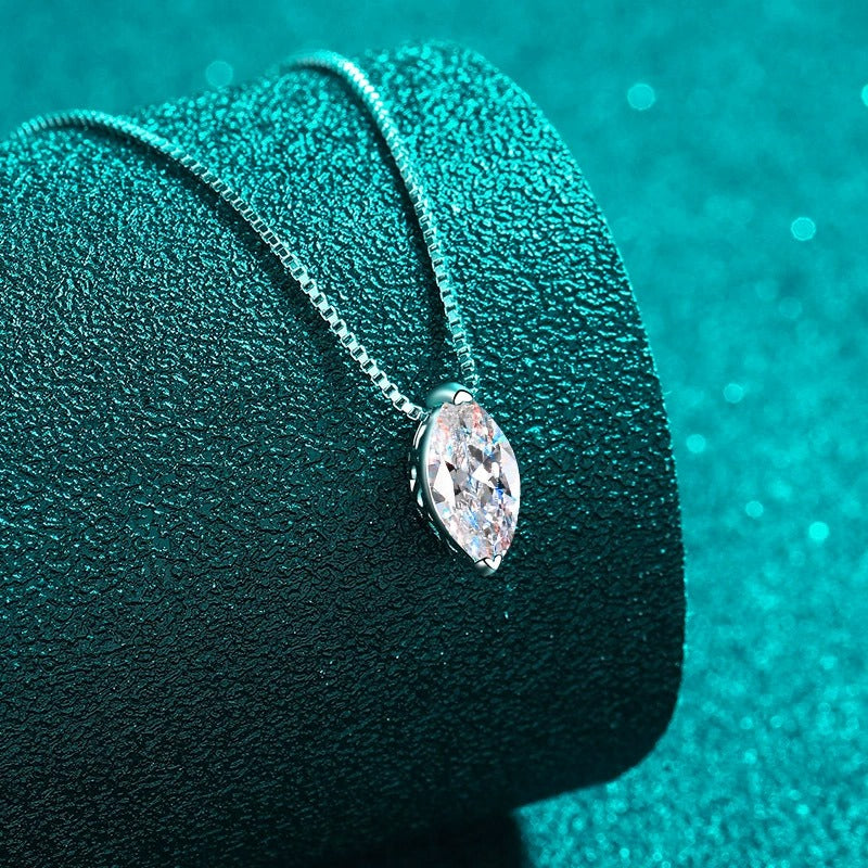 Theia Solitaire Marquise 1 Carat Moissanite Necklace — Moisza