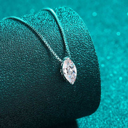 Theia Solitaire Marquise 1 Carat Moissanite Necklace — Moisza