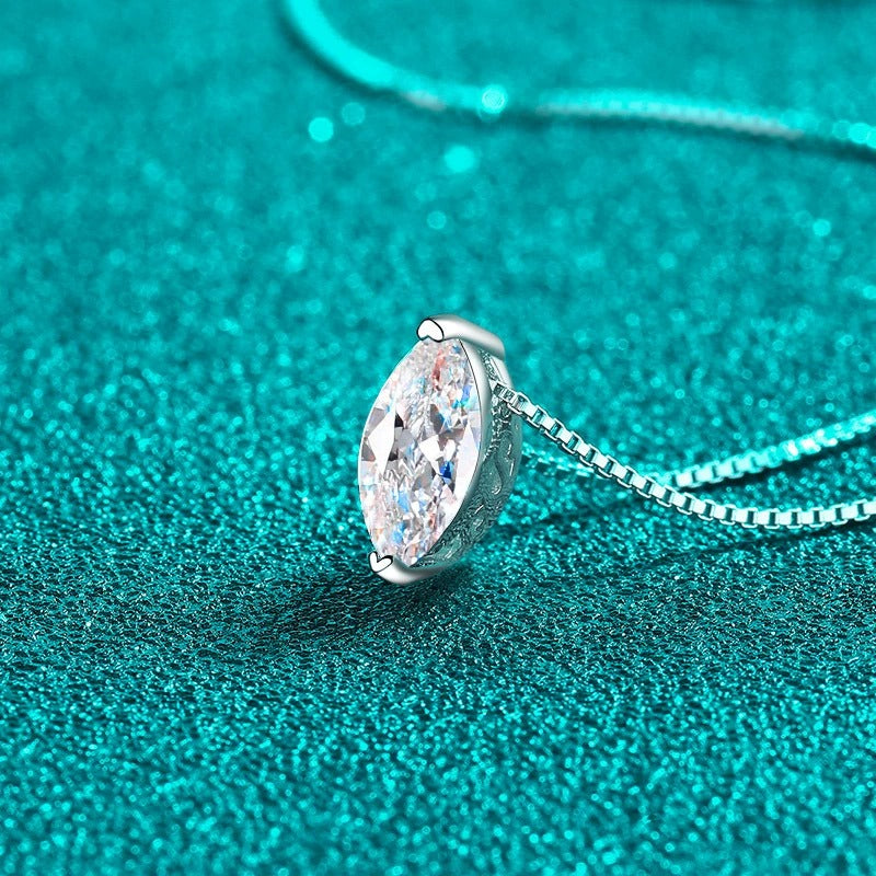 Theia Solitaire Marquise 1 Carat Moissanite Necklace — Moisza