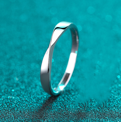 Twisted Moissanite S925 Wedding Set as Couple Rings, Promise Rings, Matching Wedding Bands (Adjustable size available)