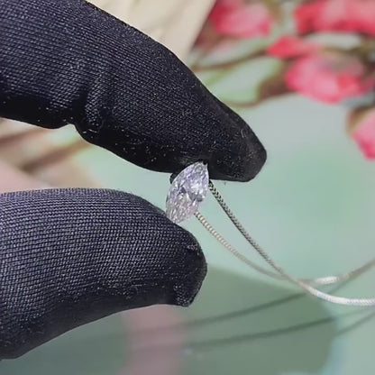 Theia Solitaire Marquise 1 Carat Moissanite Necklace — Moisza
