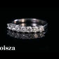 Anillo de bodas apilable de siete piedras con diamante moissanita S925 de 0,28/0,7 quilates (banda) 