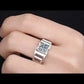 Chain-Shaped Round Cut Solitaire 1 Carat Moissanite Diamond S925 Man Ring