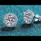 Round Cut Halo 0.5/1 Carat Moissanite Diamond S925 Stud Earrings