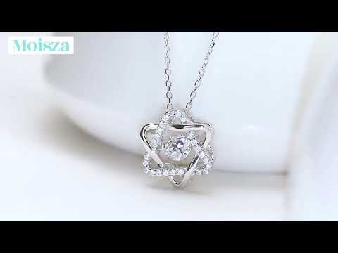 Six-Pointed Star 0.5 Carat Moissanite S925 Dancing Necklace