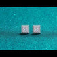 Pendientes de tuerca S925 con diamantes de moissanita de 0,6 quilates con doble halo rosa de talla princesa 