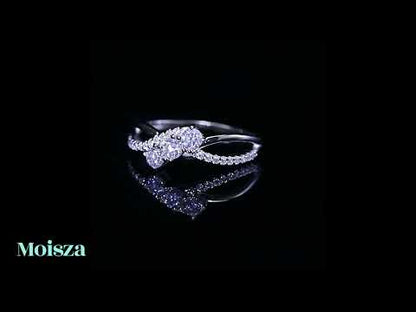 Trilogy Pavé Bypass Moissanite Engagement Ring (0.4ct) - Round Cut