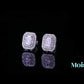 Emerald/Radiant Cut Pink Double Halo 0.5 Carat Moissanite Diamond S925 Stud Earrings