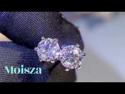 Martini Set Round Cut 6-Prong Solitaire 0.3 - 2 Carat Moissanite Screw-Back S925 Stud Earrings
