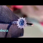 Anillo de compromiso de moissanita S925 con halo de zafiro de talla ovalada de princesa Diana de 0,5 quilates 