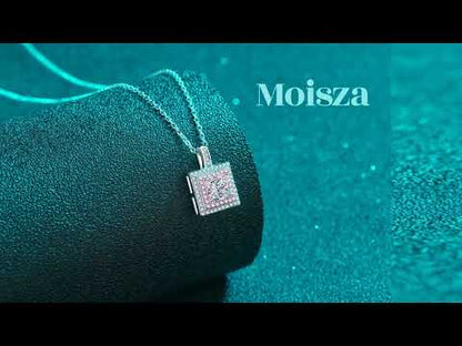 Princess Cut Pink Double Halo 1 Carat Moissanite Pendant S925 Necklace