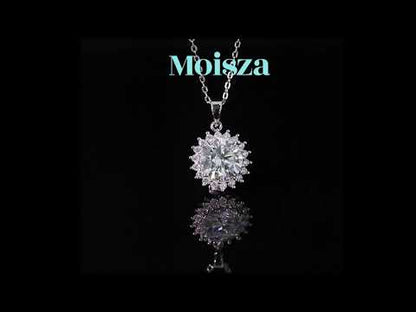 Sunflower Round Cut 0.5/1/2/3/5 Carat Moissanite S925 Pendant Necklace