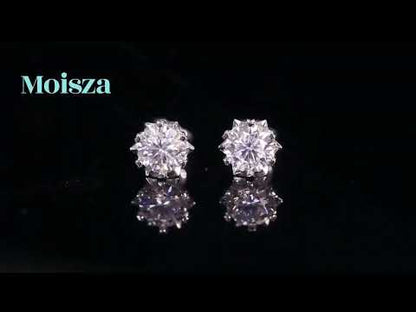 Snowflake Round Cut 6-Heart-Prong 0.3 - 2 Carat Moissanite Diamond S925 Stud Earrings