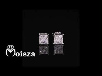 Princess Cut 0.6/1/2 Carat Moissanite Diamond S925 Stud Earrings