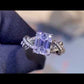 Emerald/Radiant Cut 3ct D Color VVS Moissanite S925 Engagement Ring on Spilt Band