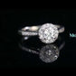 Round Cut Pave Halo 0.3 /0.5/ 1 / 2 Carat Moissanite Diamond S925 Engagement Ring