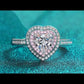 Heart-Shaped Pave Pink Double Halo 1 Carat Moissanite Diamond S925 Engagement Ring