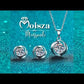 Crossover Round Cut 0.5 / 1 Carat Moissanite 3-Piece S925 Jewelry Set (Earrings and Necklace)