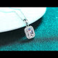 Emerald / Radiant Cut Halo 1 Carat Moissanite Pendant Platinum-Plated S925 Necklace