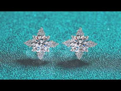 Happy Four Leaves 0.5/ 1 Carat Moissanite Diamond S925 Stud Earrings