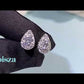 Waterdrop Round Cut Halo 0.5 Carat Moissanite Diamond Platinum-Plated S925 Stud Earrings