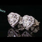Herzförmige Halo-Ohrstecker mit 0,5/1/2 Karat Moissanit-Diamant, platiniert, S925 