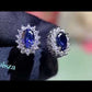 Pendientes de tuerca Moissanite S925 con halo de zafiro de talla ovalada de princesa Diana de 0,5 quilates 