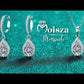 Pear Cut Halo 1 Carat Moissanite 3-Piece S925 Jewelry Set (Drop Earrings and Necklace)