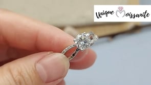 Engagement Ring, Wedding Ring, Promise Ring, Gift for Her, Gift for Girlfriend, girl, Gift for Women, Gift for Mother, Mom, Mum, Valentine’s Day, Mother’s Day, Infinity Solitaire 1ct Moissanite Diamond Ring S925 Sterling Silver with GRA Certificate with gift box