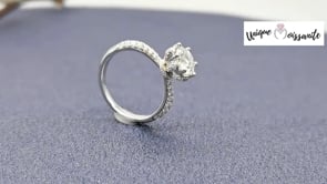Flower Ring, engagement ring, promise ring, wedding, gift for her, girl, girlfriend, for women, mother, mom, mum, for wife, flower shaped floral 1ct S925 Moissanite Diamond ring on pave band, Valentine’s Day, Mother’s Day, Birthday, anniversary