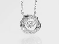 Moissanite Dancing Necklace S925 Sterling Silver 0.3ct, Gift for Her, Gift for Girlfriend, girl, Gift for Women, Gift for Mother, Mom, Mum, gift for wife, for lover, Birthday, Anniversary, Valentine’s Day, Mother’s Day, GRA Certificate