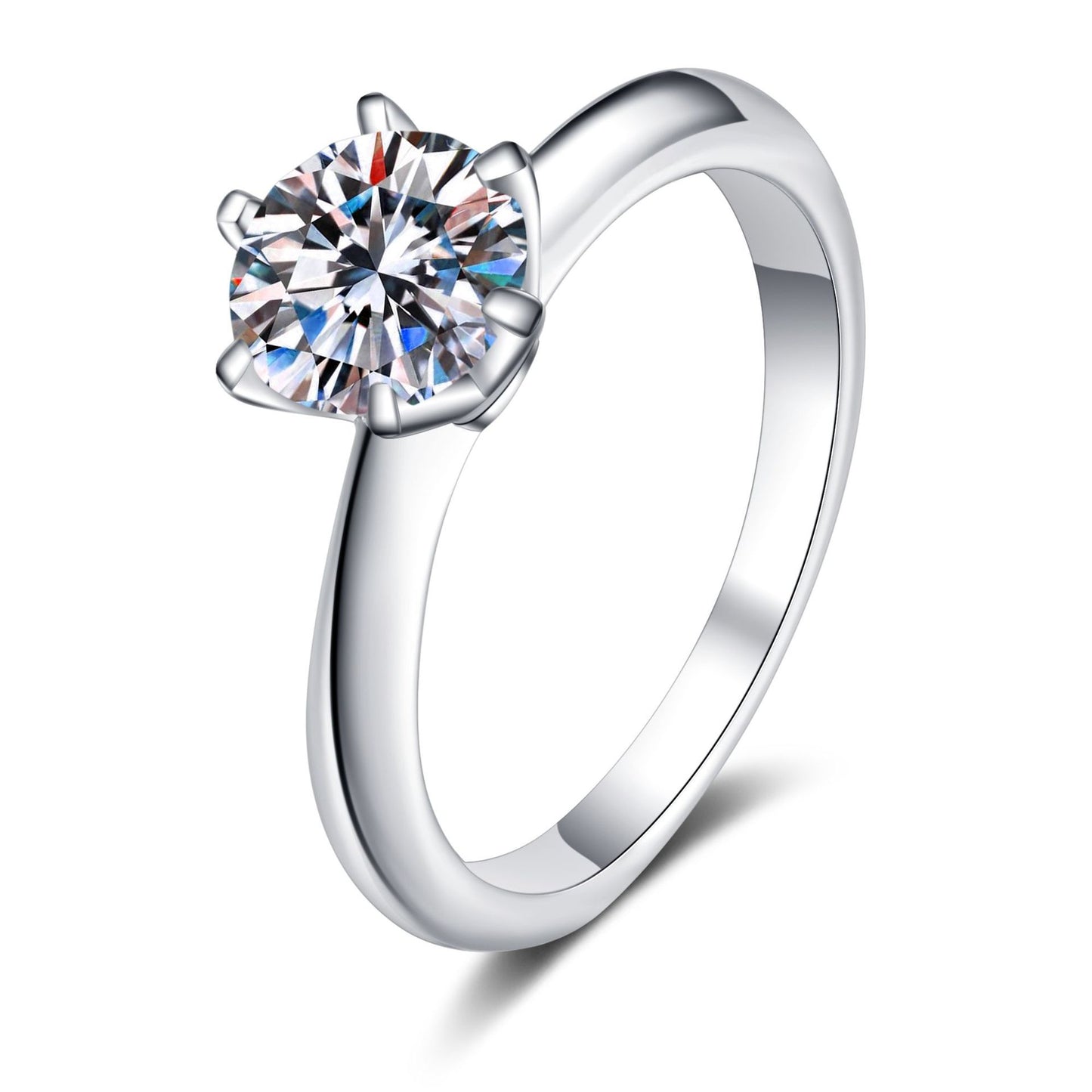 Mila Round Cut 6-Prong Solitaire 0.5 - 5 Carat Moissanite Diamond S925 Engagement Ring