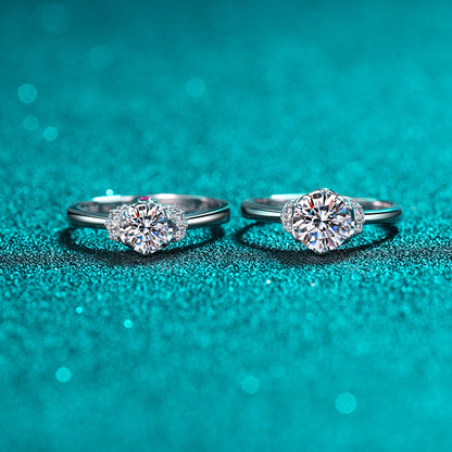 Engagement Ring, Promise Ring, Gift for Her, Gift for Girlfriend, girl, gift for lover, wife, Gift for Women, Gift for Mother, Mom, Mum, Valentine’s Day, Mother’s Day, Birthday, anniversary, graduation day, Posh Crown 0.5ct, 1ct Moissanite Diamond Ring S925 Sterling Silver, GRA Certificate, gift box 