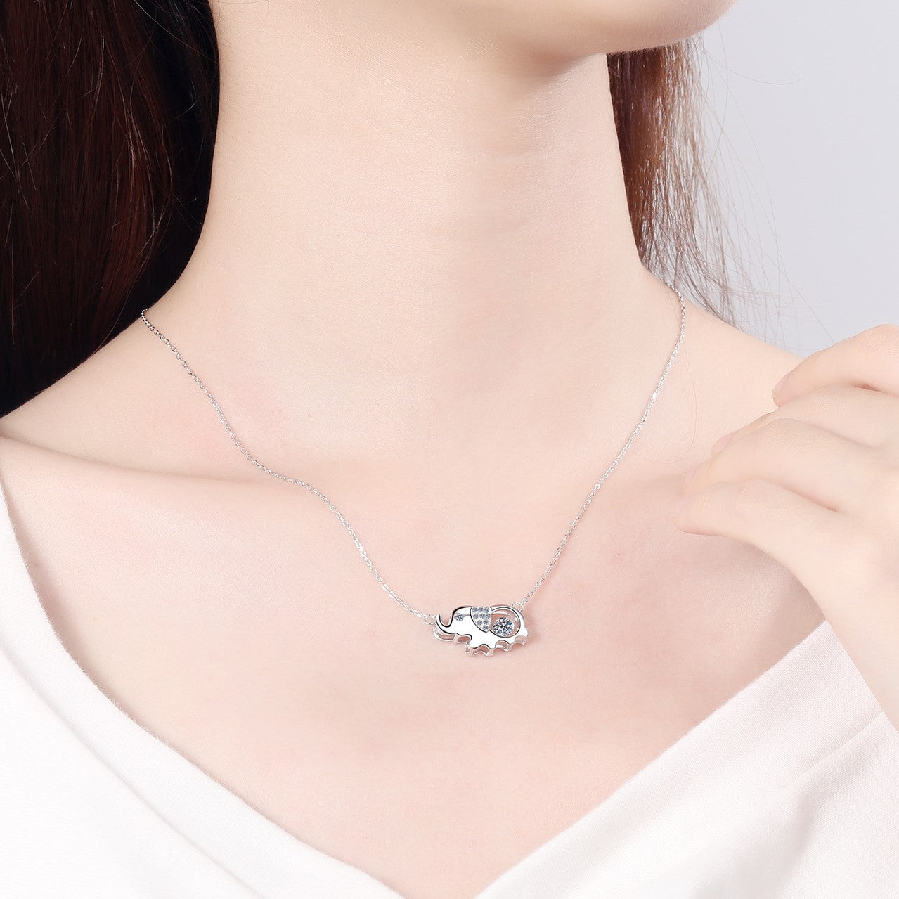 Moissanite Dancing Necklace, S925 Sterling Silver, 0.5ct Moissanite diamond necklace, Gift for Her, Gift for Girlfriend, girl, Gift for Women, Gift for Mother, Mom, Mum, gift for wife, for lover, Birthday, Anniversary, Valentine’s Day, Mother’s Day, Graduation Day,