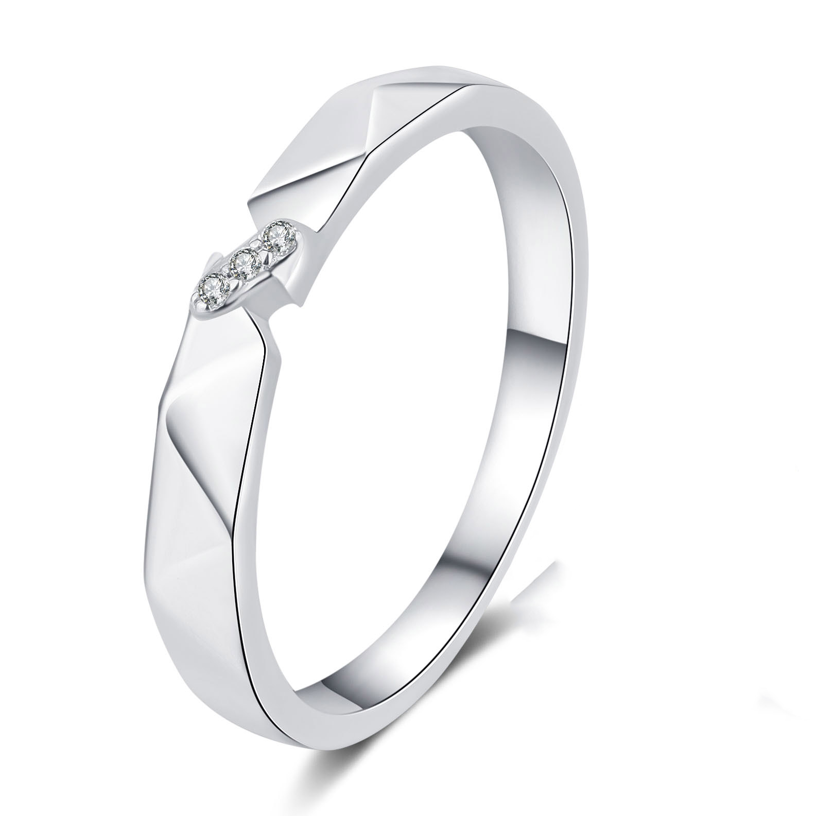 Man Pave Moissanite S925 Wedding Band as Couple Rings, Promise