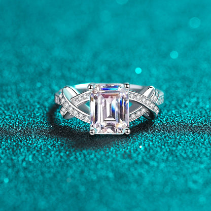 Athena Split Emerald/Radiant 3 Carat Moissanite Engagement Ring — Moisza
