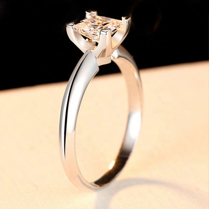 Diana Solitaire Princess Moissanite Engagement Ring — Moisza