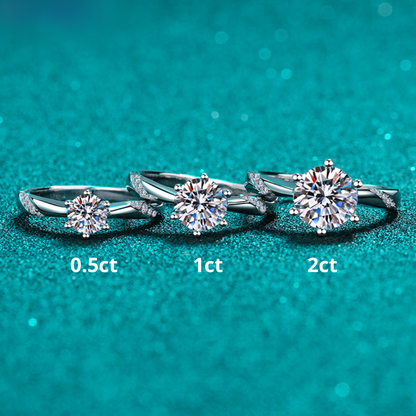 Engagement Ring, Wedding Ring, Promise Ring, Gift for Her, Gift for Women, Gift for mother, mom, mum, High-quality Moissanite Diamond Ring S925 Sterling Silver with GRA Certificate, Valentine's Day, Mother's Day