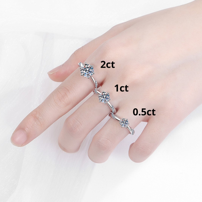 Engagement Ring, Wedding Ring, Promise Ring, Gift for Her, Gift for Women, Gift for mother, mom, mum, High-quality Moissanite Diamond Ring S925 Sterling Silver with GRA Certificate, Valentine's Day, Mother's Day