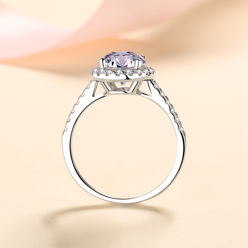 Gaia Pavé Halo Oval Moissanite Engagement Ring — Moisza