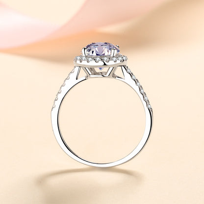 Gaia Pavé Halo Oval Moissanite Engagement Ring — Moisza