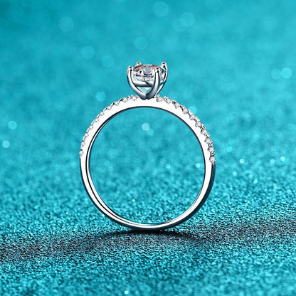 Gaia Pavé Solitaire Oval Moissanite Engagement Ring — Moisza